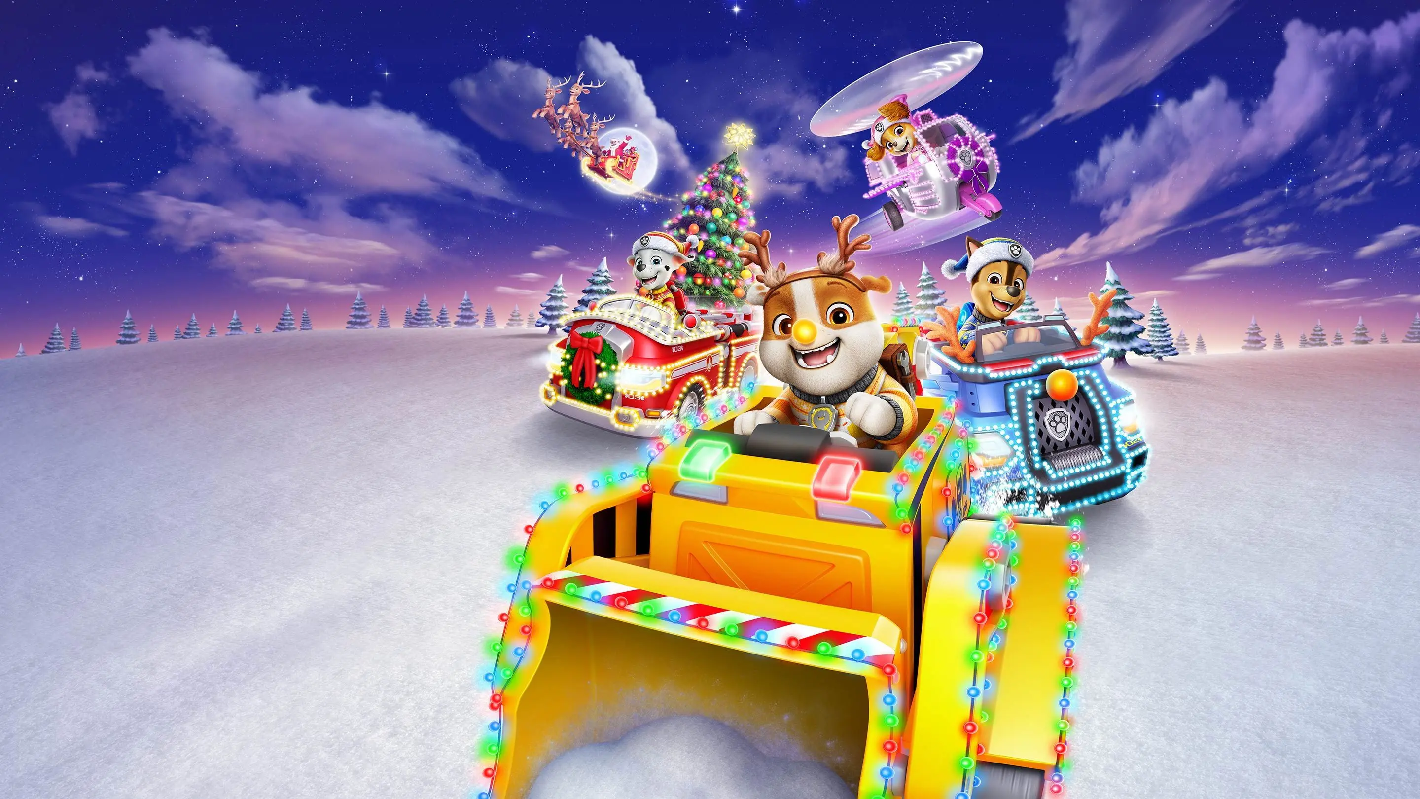 A Paw Patrol Christmas backdrop