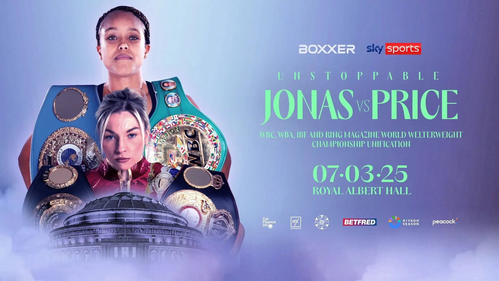Natasha Jonas vs. Lauren Price backdrop