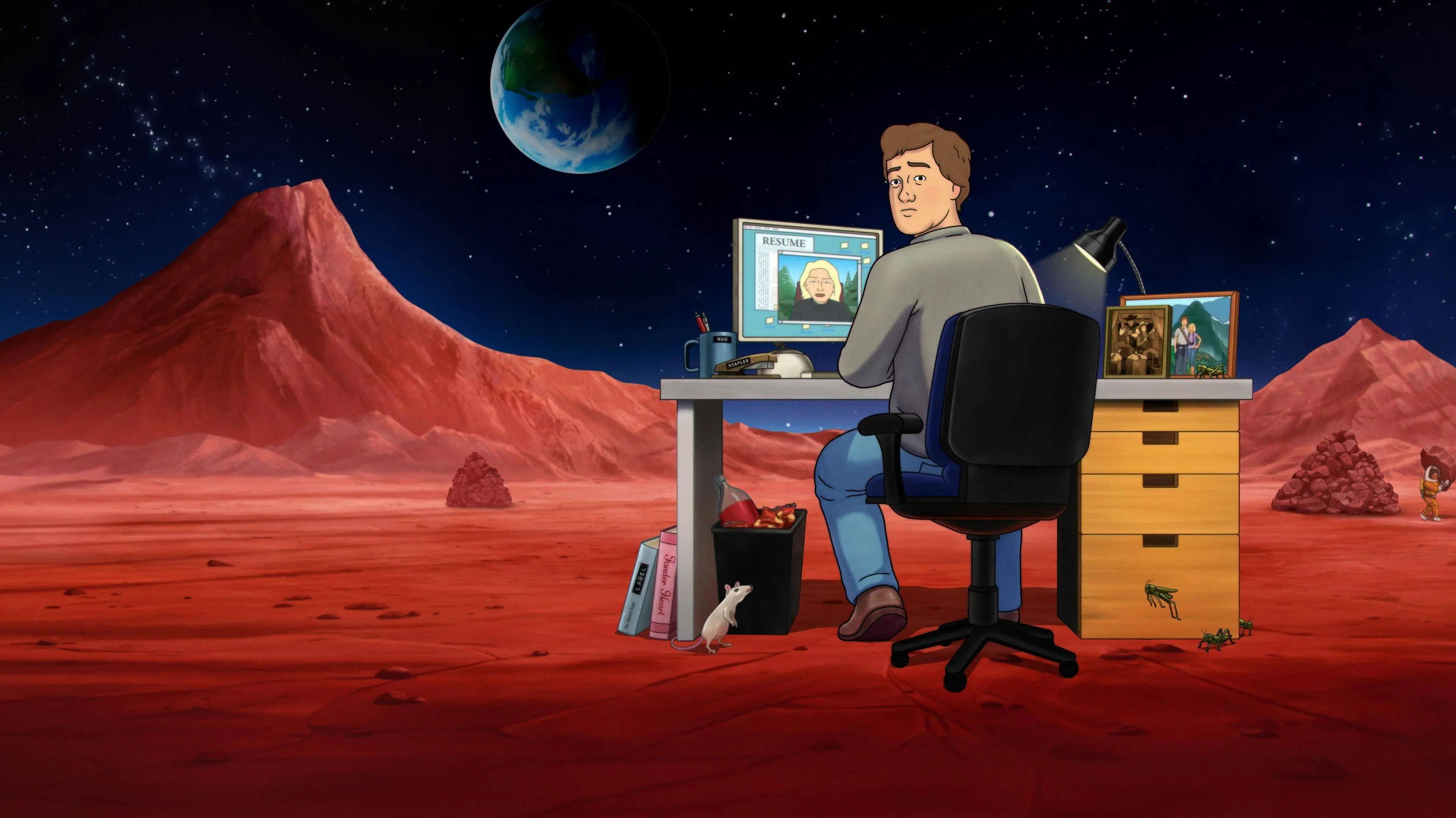 Fired on Mars backdrop