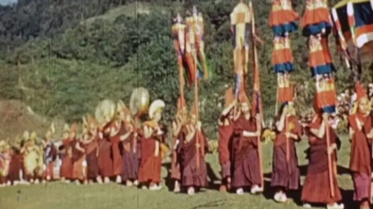 Procession at Gangtok backdrop