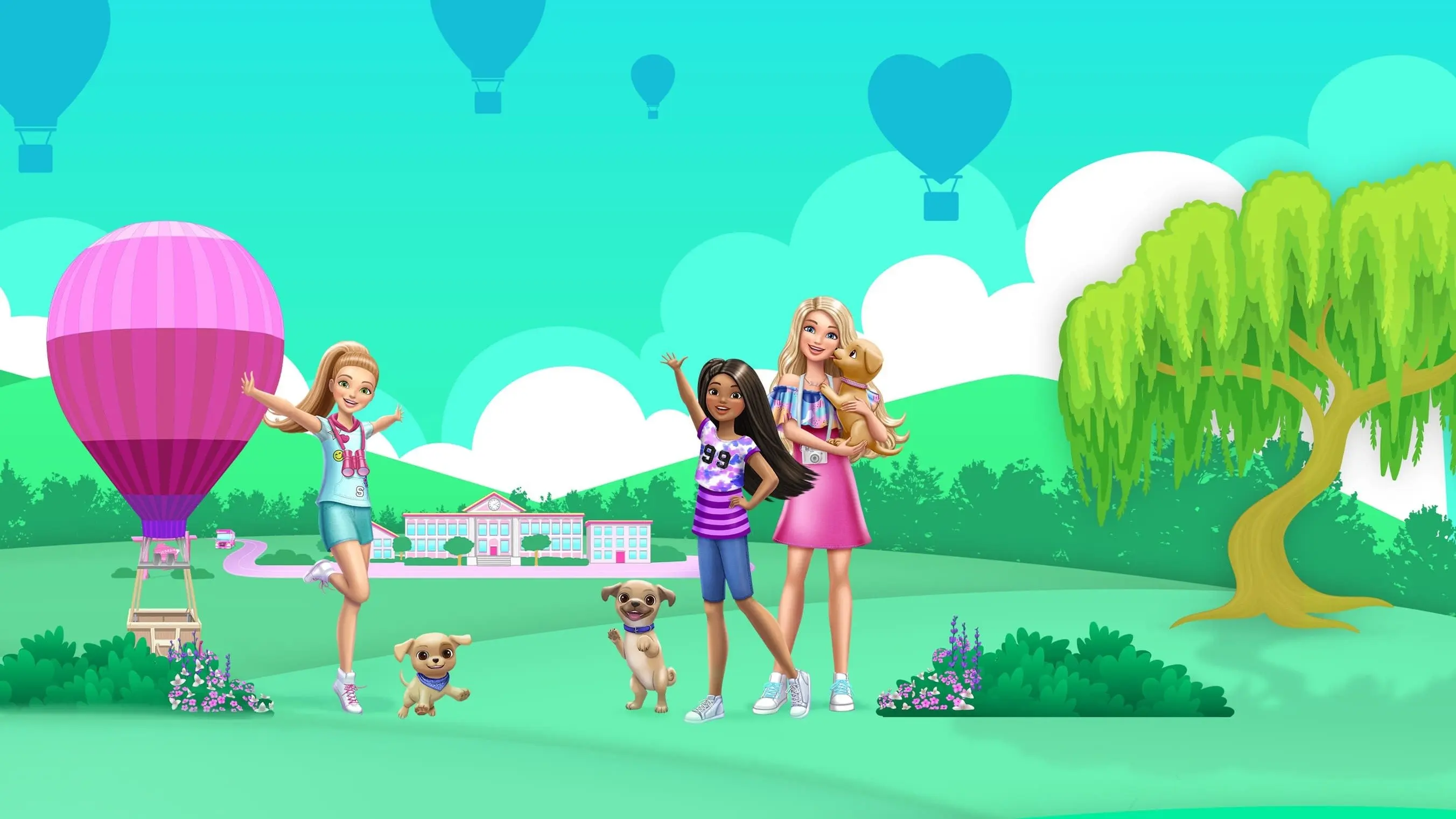 Barbie and Stacie to the Rescue backdrop