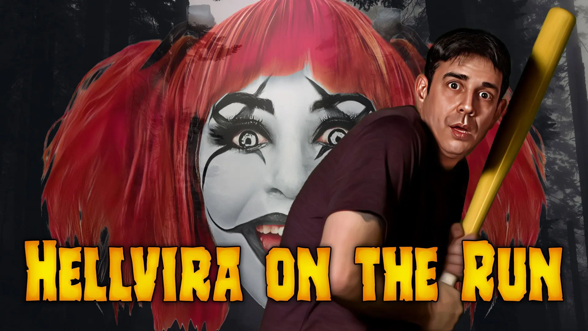 Hellvira on the run backdrop