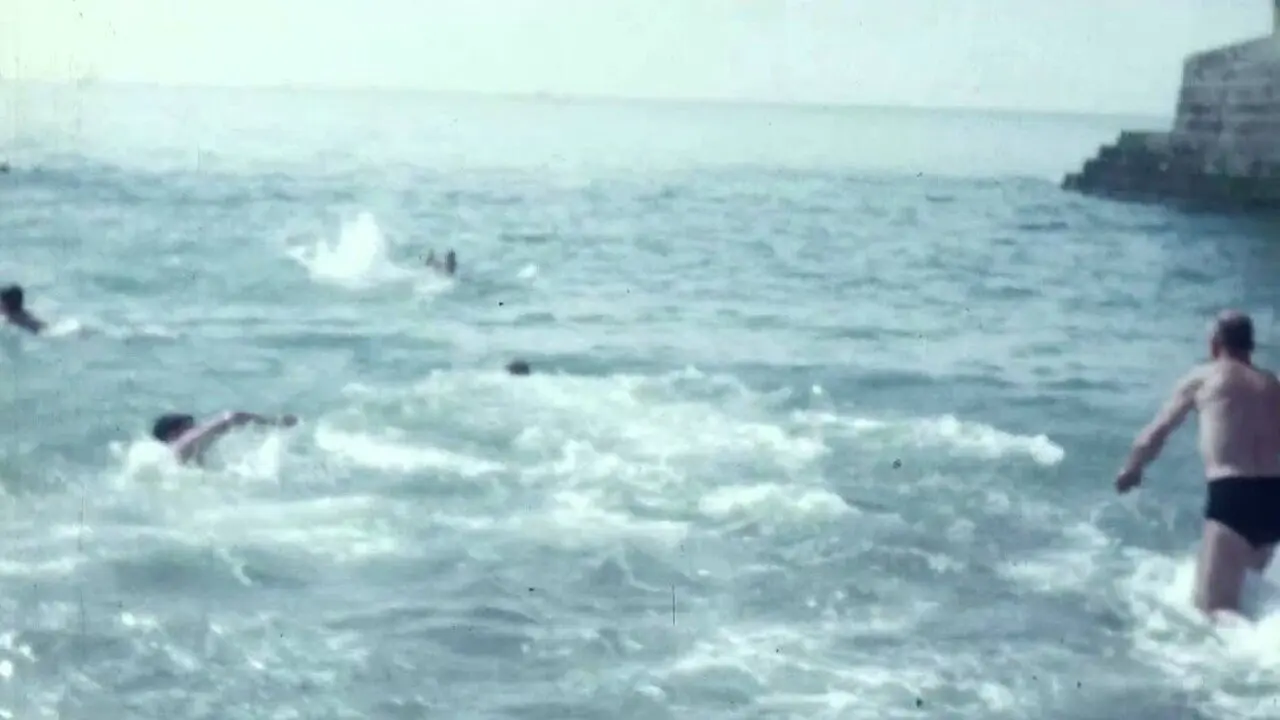 A Father Neptune Ceremony on Brighton Beach backdrop
