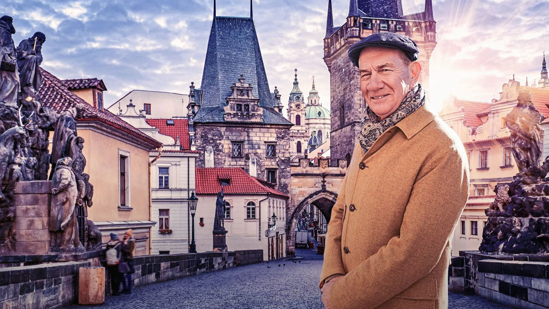 Prague with Michael Portillo backdrop