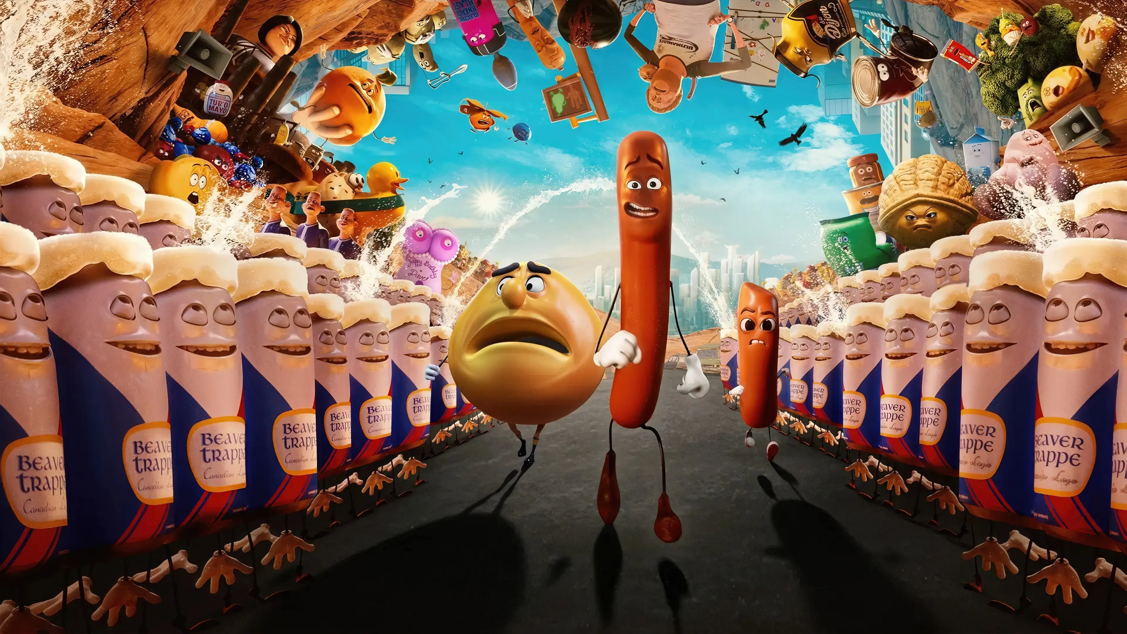 Sausage Party: Foodtopia backdrop