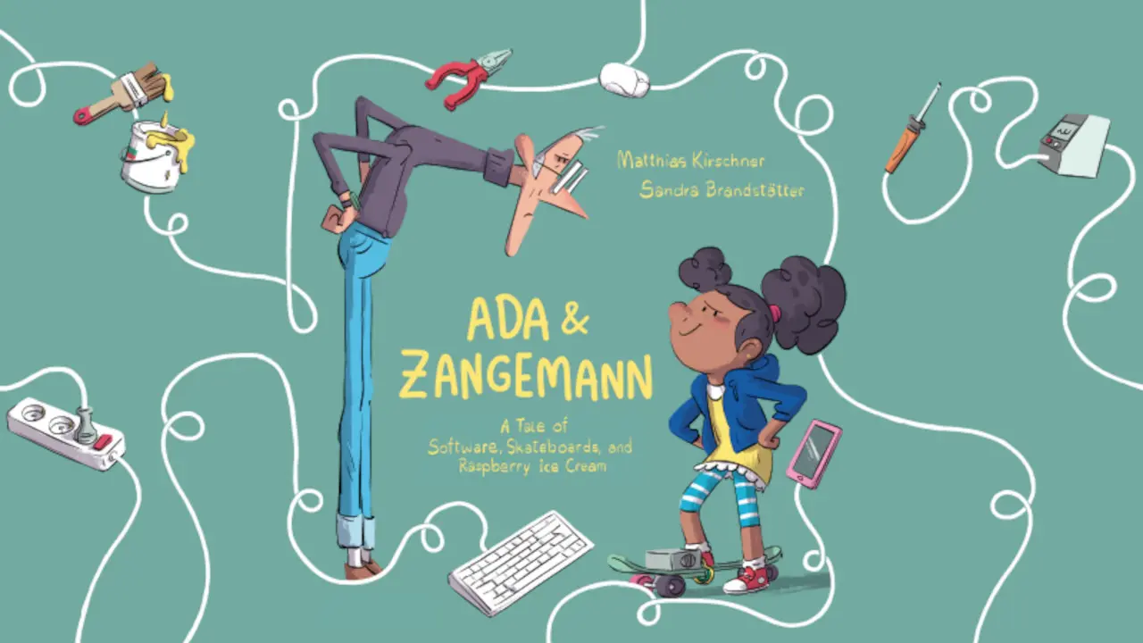 Ada & Zangemann: A Tale of Software, Skateboards, and Raspberry Icre Cream backdrop