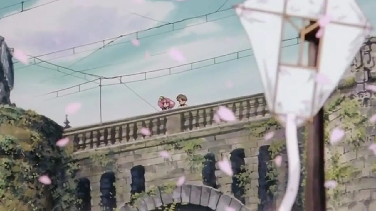 Minky Momo in the Bridge Over Dreams backdrop