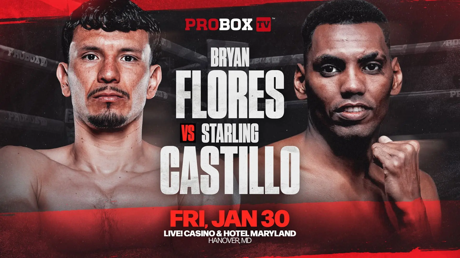 Bryan Flores vs. Starling Castillo backdrop