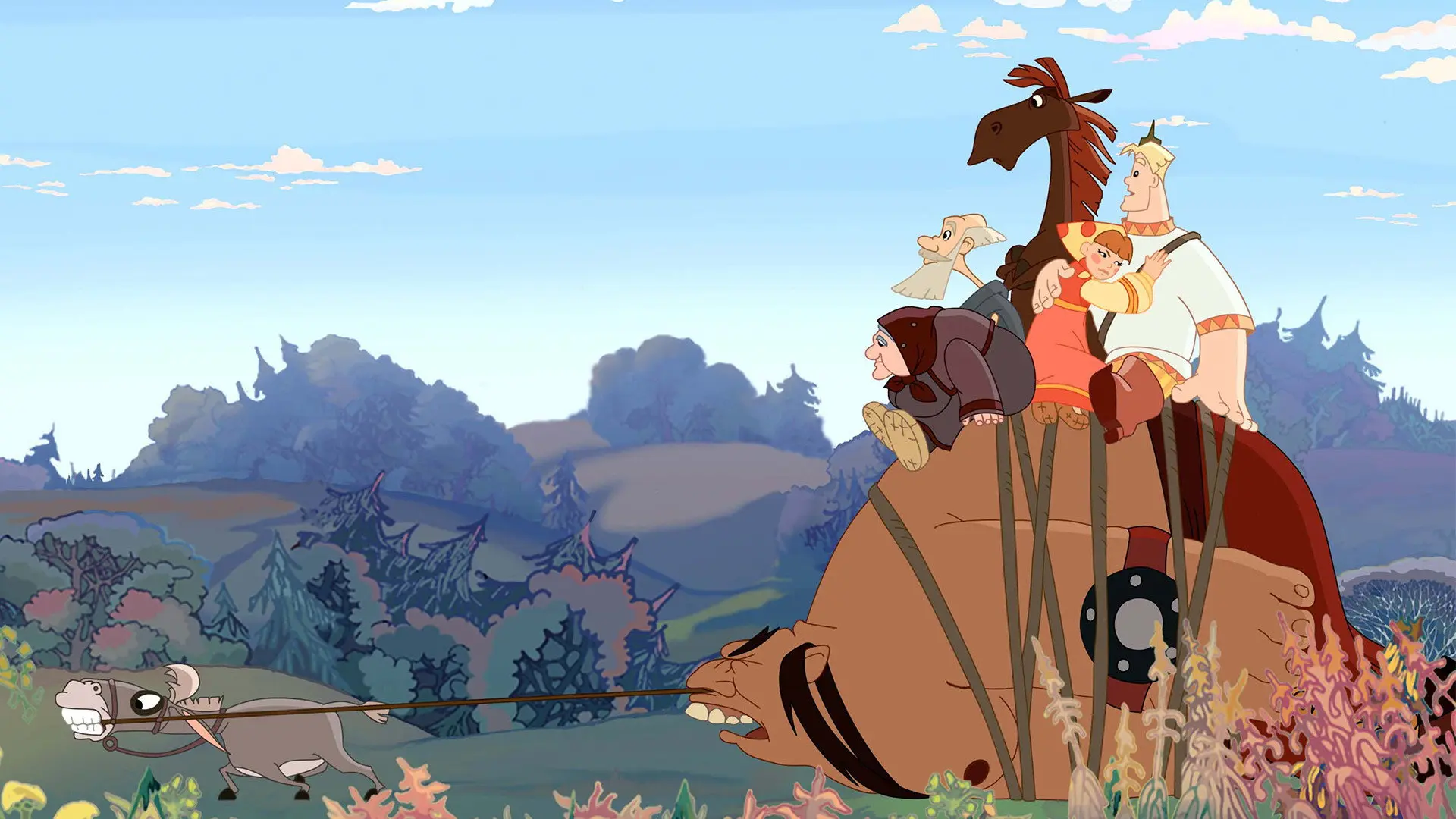 Alesha Popovich and Tugarin the Dragon backdrop