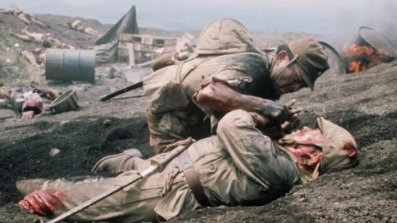 The Battle of Okinawa backdrop