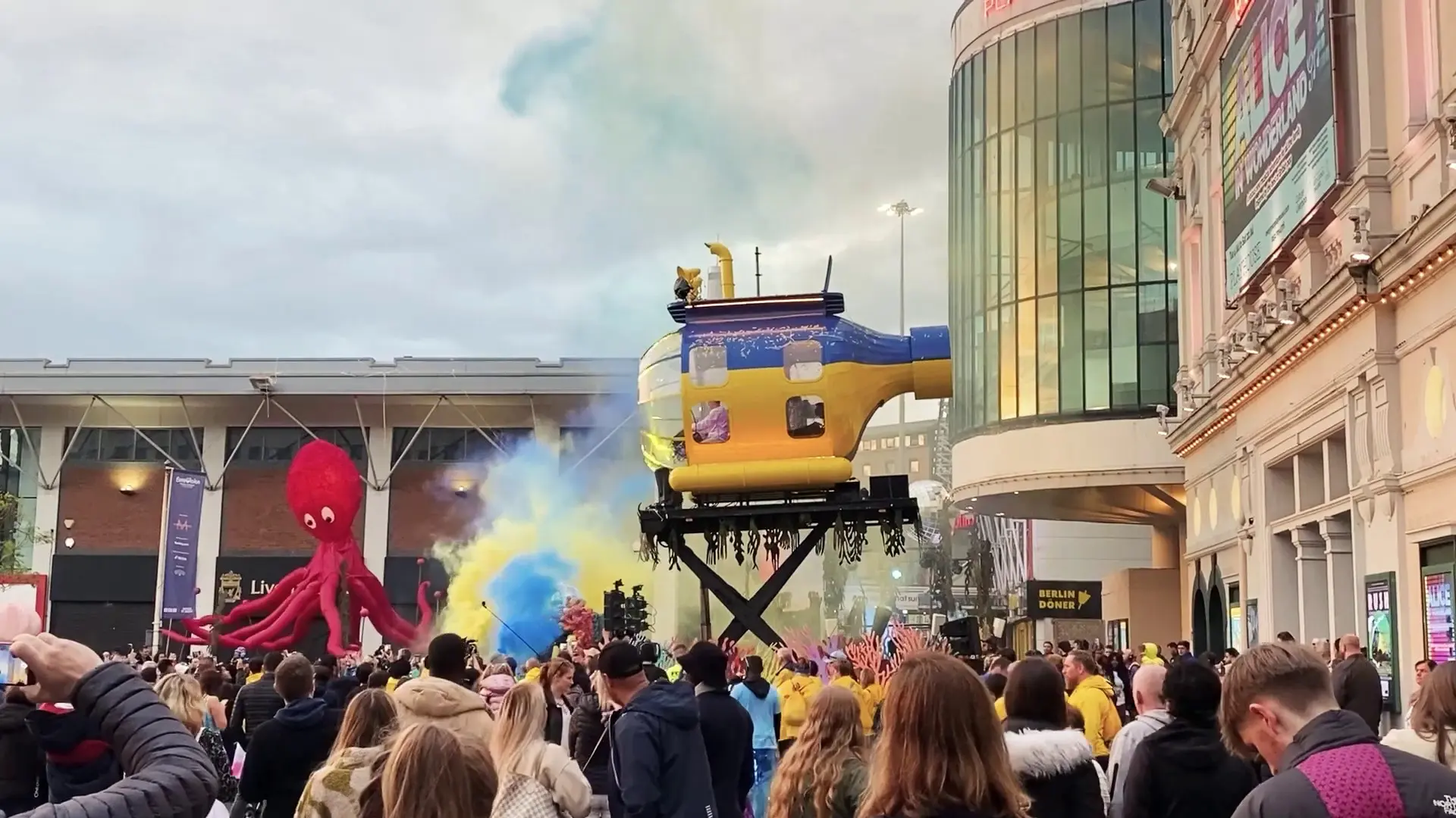 Liverpool. The Blue and Yellow Submarine backdrop