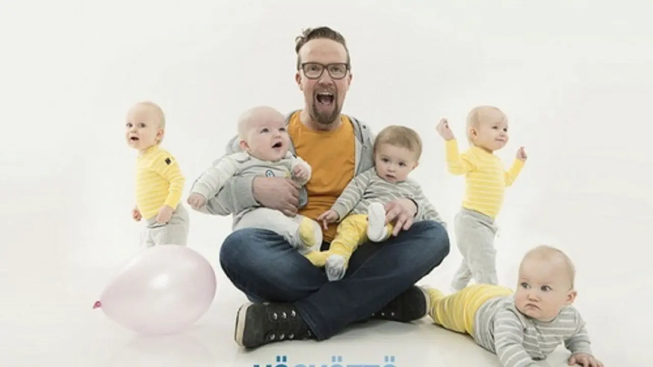 Man and a Baby backdrop