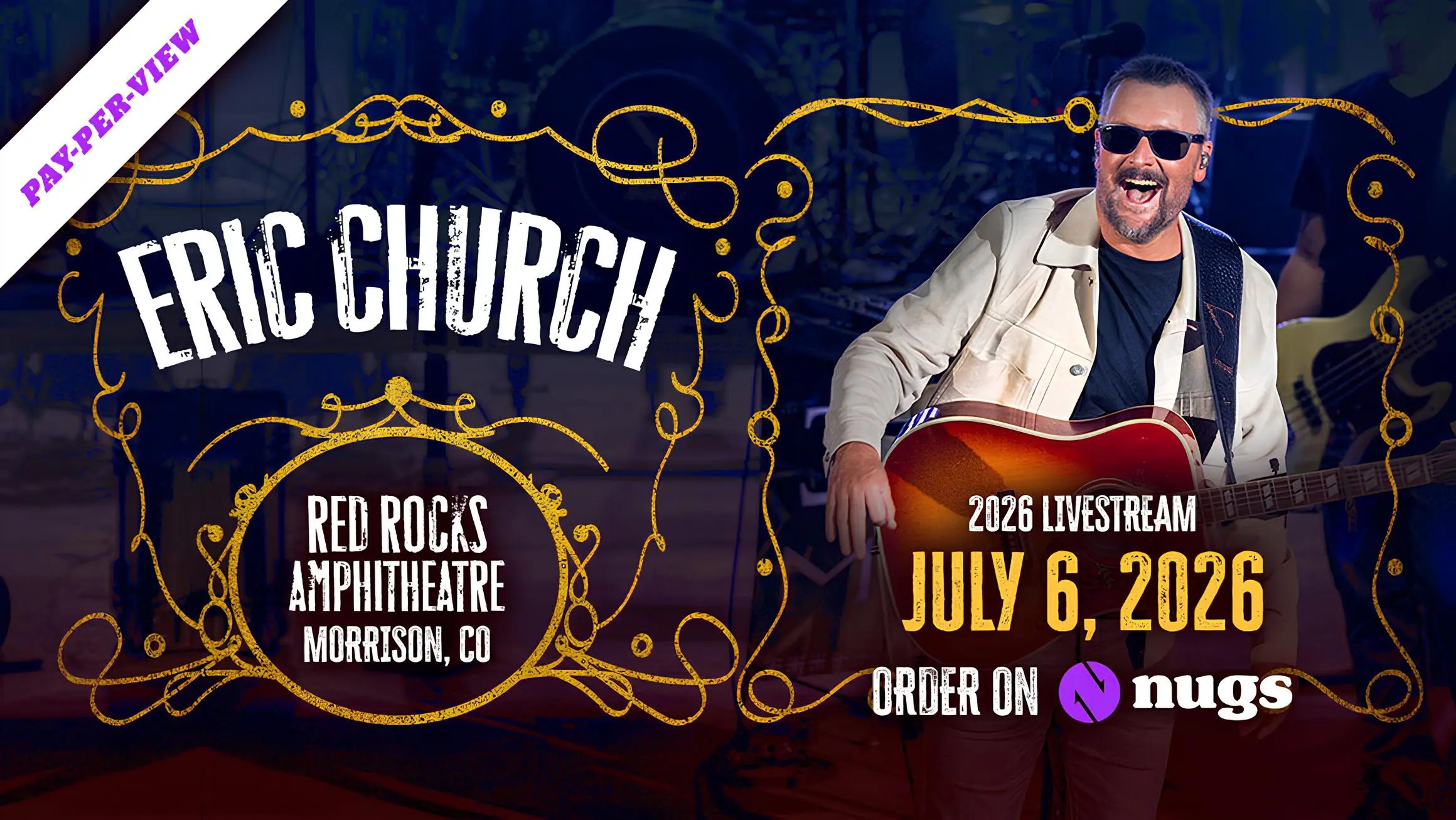 Eric Church - Live at Red Rocks Amphitheatre 7-06-2026 backdrop