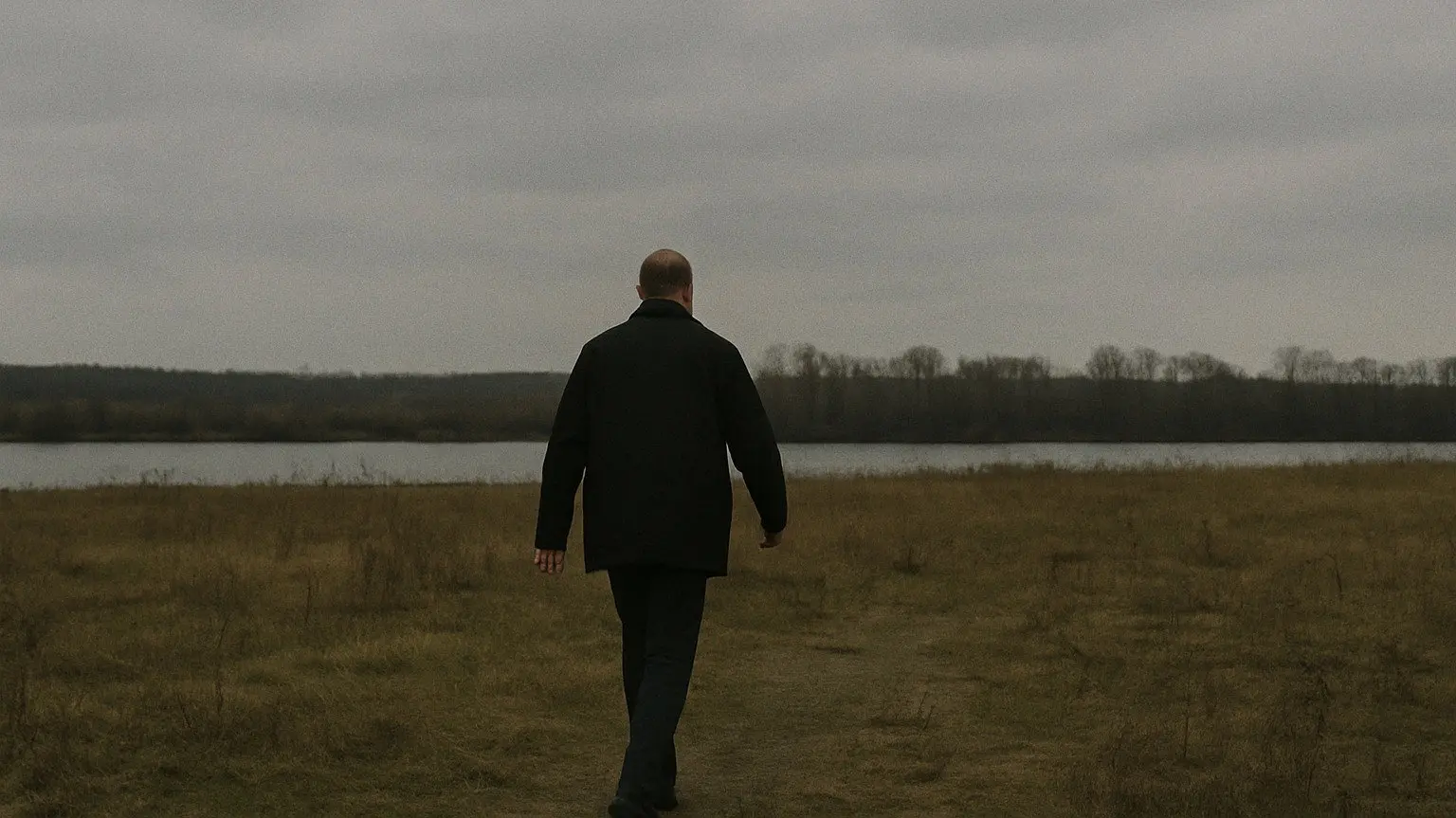 The Man Walking to the River backdrop