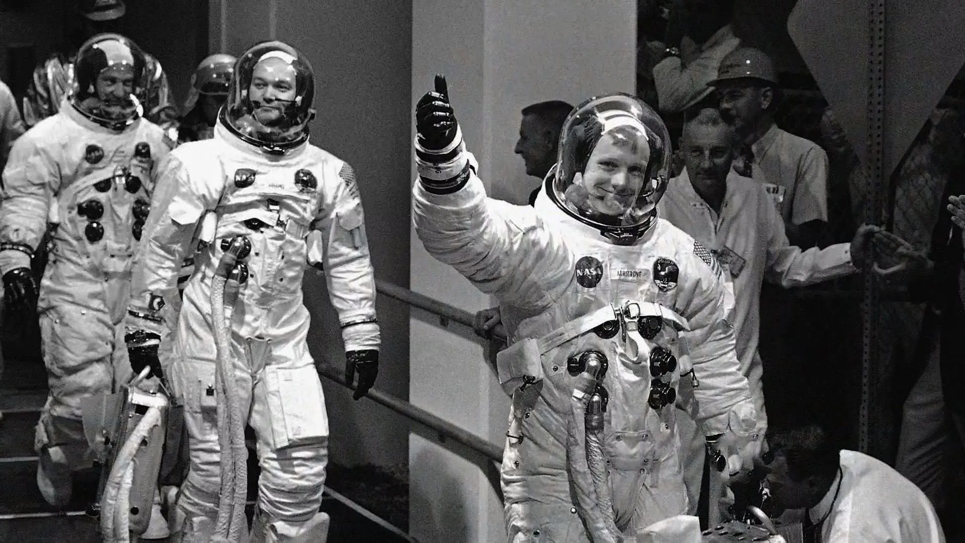 Man on the Moon with Walter Cronkite backdrop