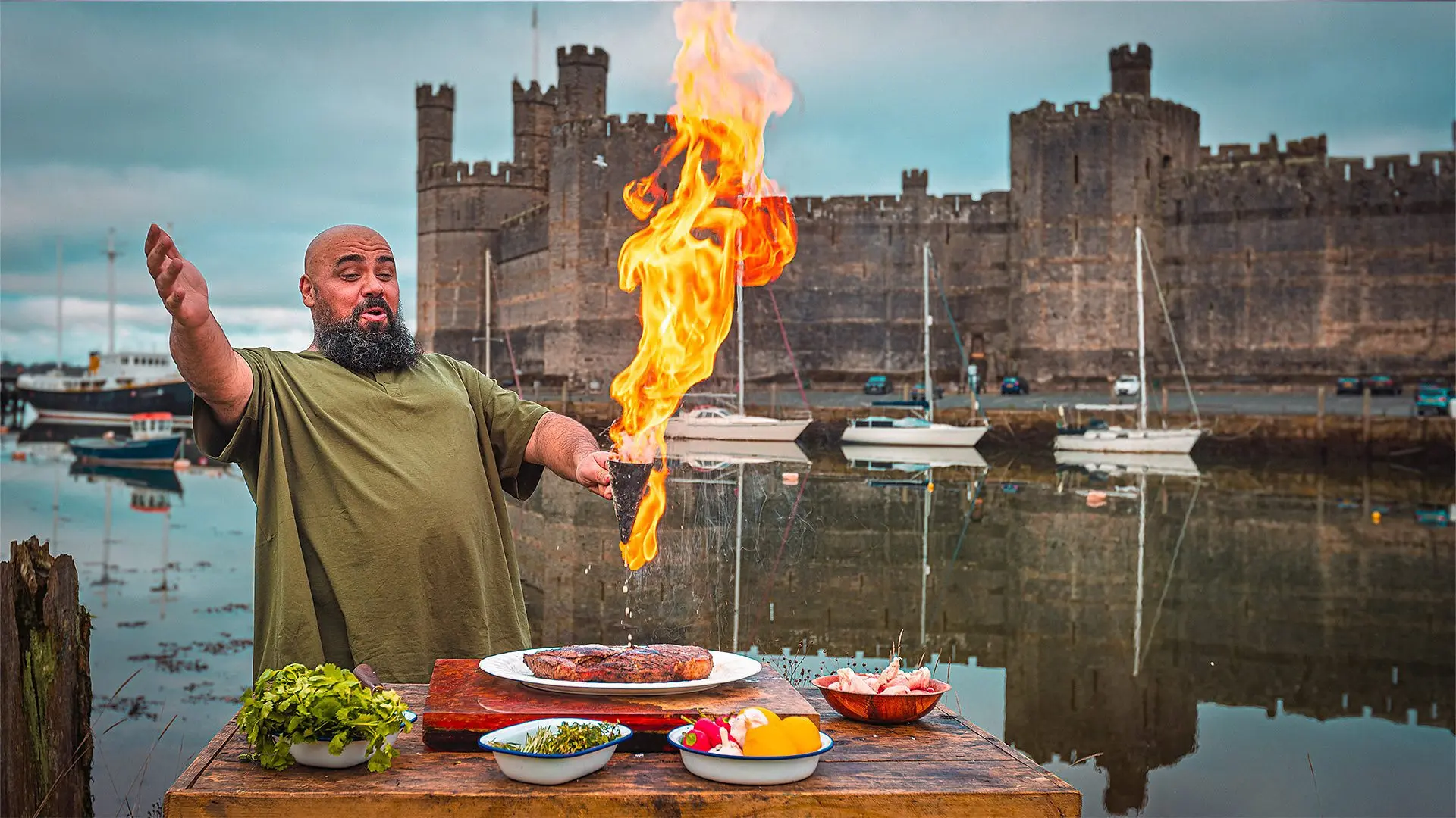 Flaming Feasts backdrop