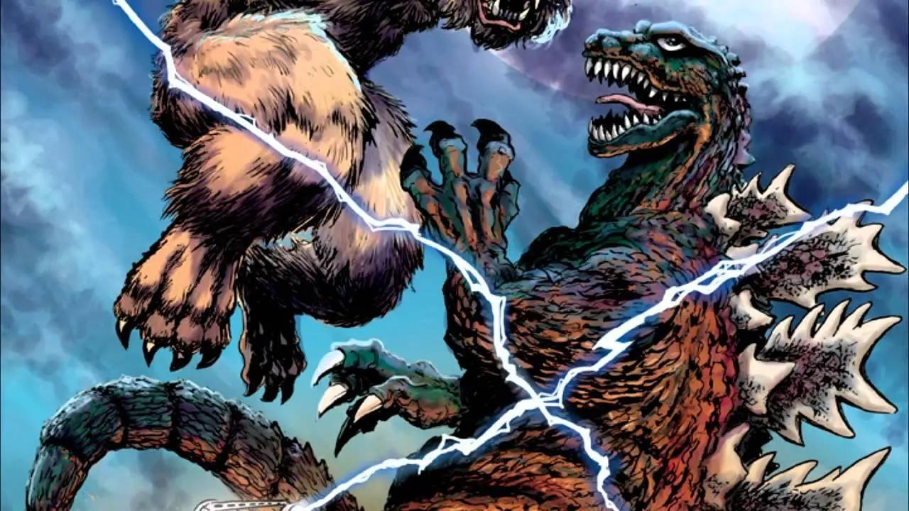 Wolfman vs. Godzilla backdrop