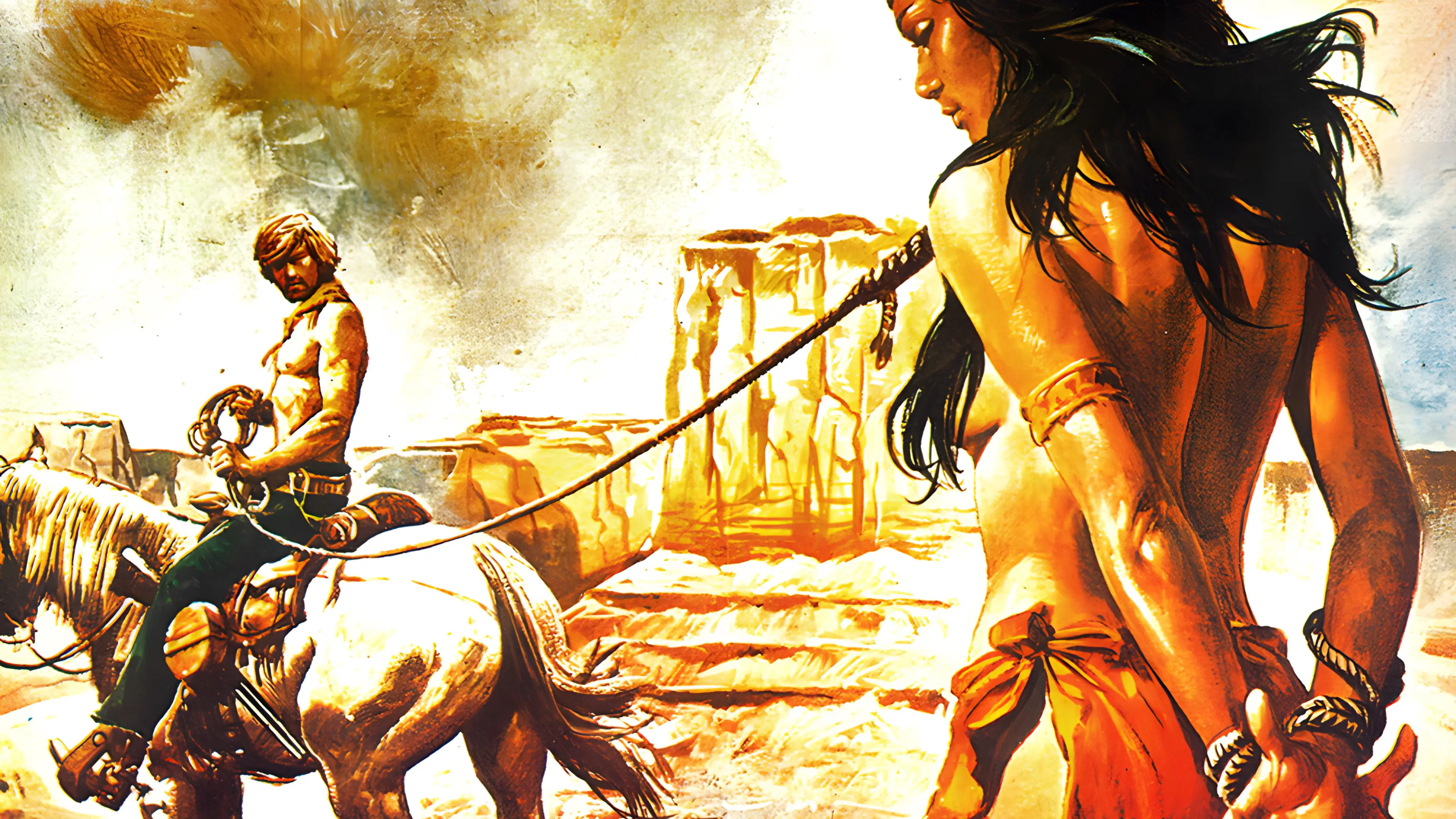 Apache Woman backdrop